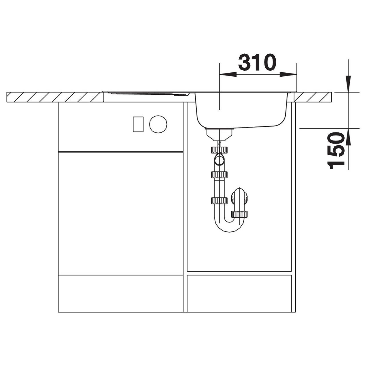Poza Chiuveta BLANCO FLEX, Mini, inox, Linen - 512032 [2]