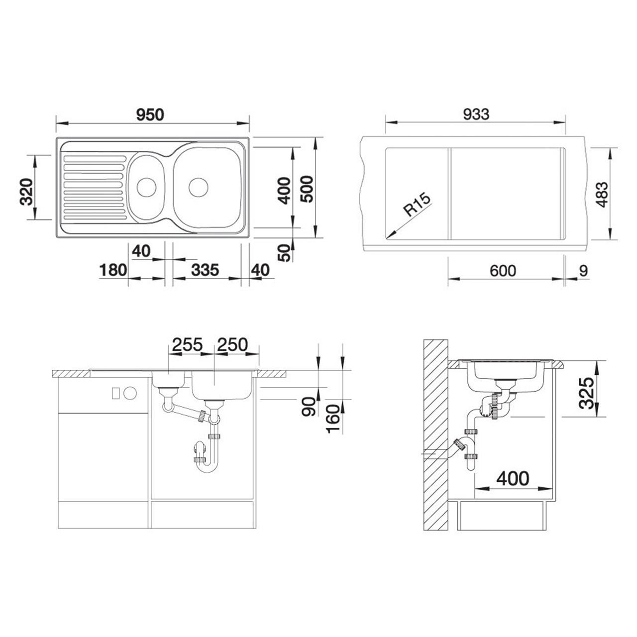 Poza Chiuveta BLANCO TIPO, 6S BASIC C, inox, natural finish - 517153 [2]