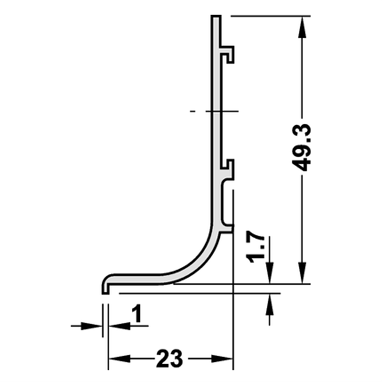 Poza Maner Profil tip maner J, aluminiu - 126.37.9x0 [2]