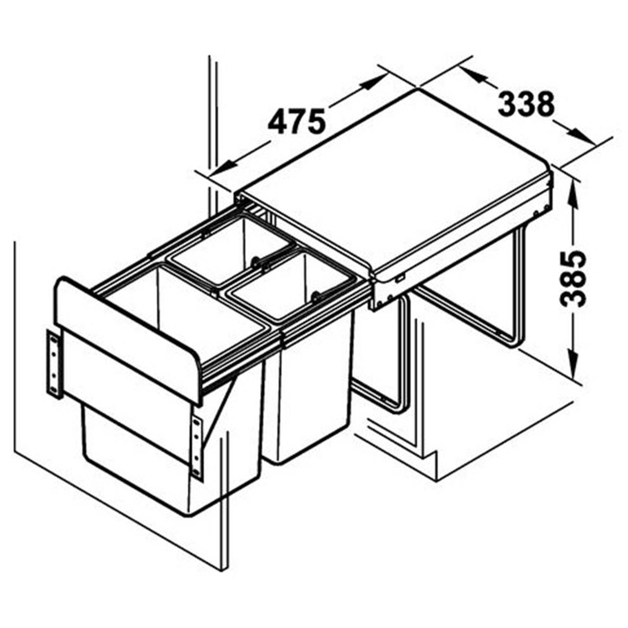 Poza Cos gunoi, triplu, inox - 502.92.030 [2]