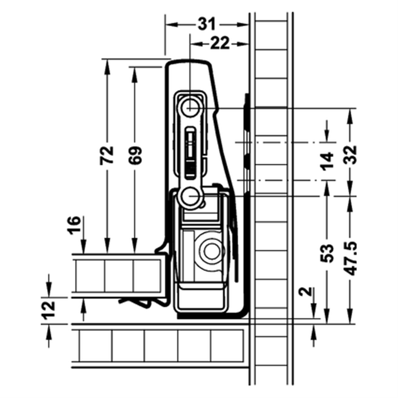 Poza Glisiera/Sertar Moovit, 50kg, gri - 553.56.2xx [3]