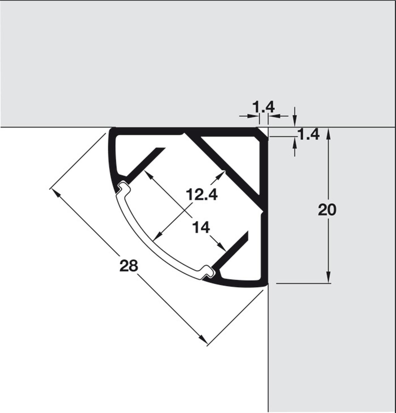 Poza Iluminare leduri, aplicat pe colt, Profil 2195 pentru banda LED, aluminiu - 833.72.987 [3]
