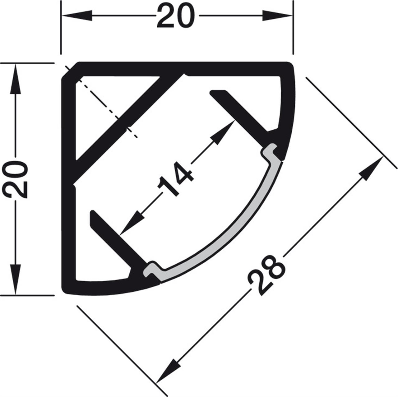 Poza Iluminare leduri, aplicat pe colt, Profil 2195 pentru banda LED, aluminiu - 833.72.987 [4]