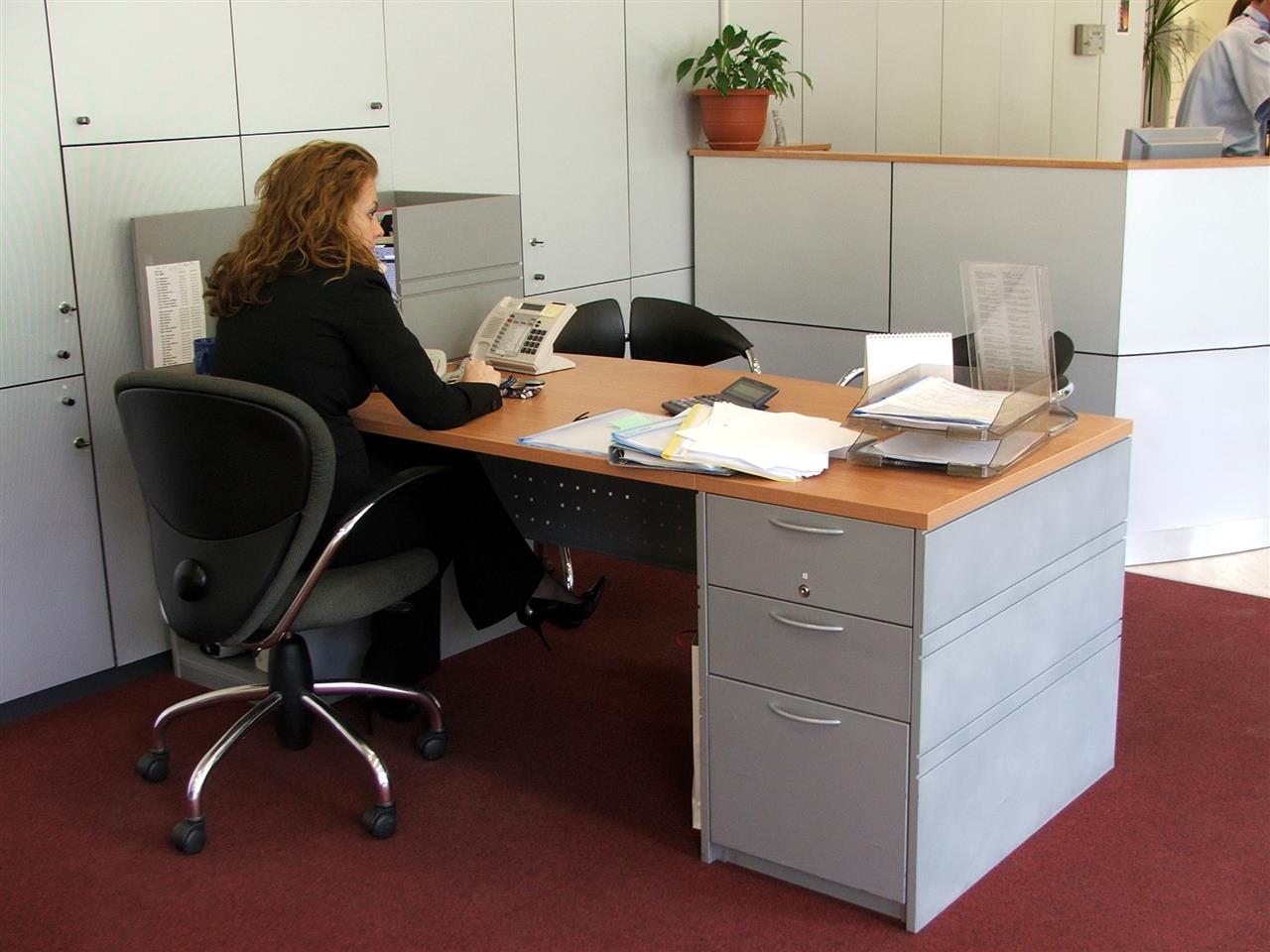 Poza birou + dulap, drept, pal, fag/argintiu - bcb050503 [2]