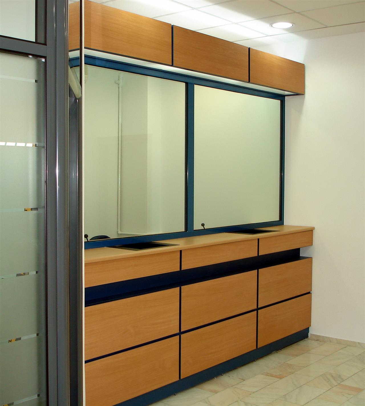 Poza Casierie pal, geam securizat, fag, albastru - bcc060807 [2]