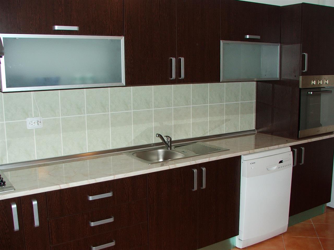 Poza Bucatarie liniara, pal, blat, geam sablat, wenge, onix, rama aluminiu - cbc060223 [1]