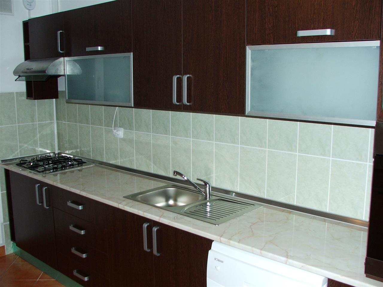 Poza Bucatarie liniara, pal, blat, geam sablat, wenge, onix, rama aluminiu - cbc060223 [2]