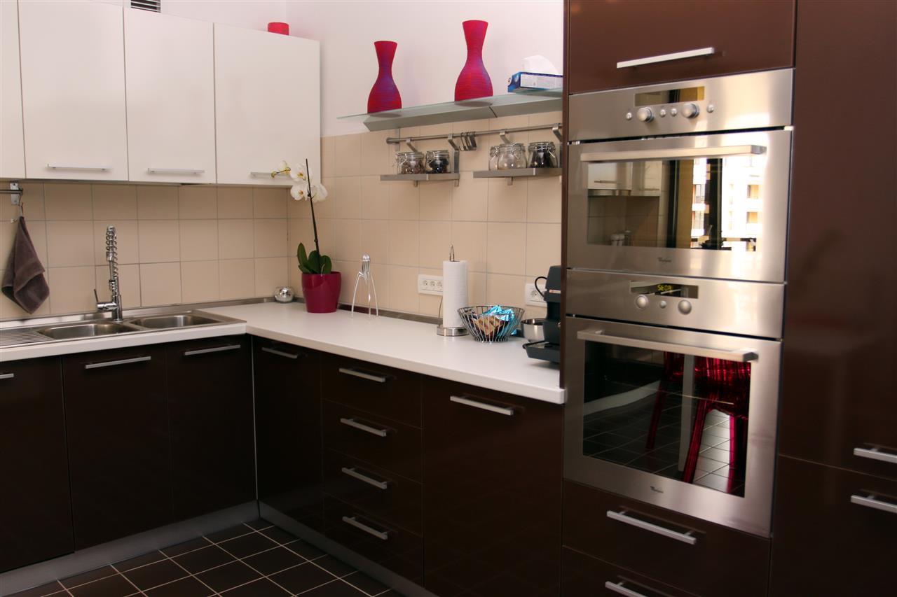 Poza Bucatarie L, pal/pal lucios, blat, ciocolata, alb - cbc090415 [2]