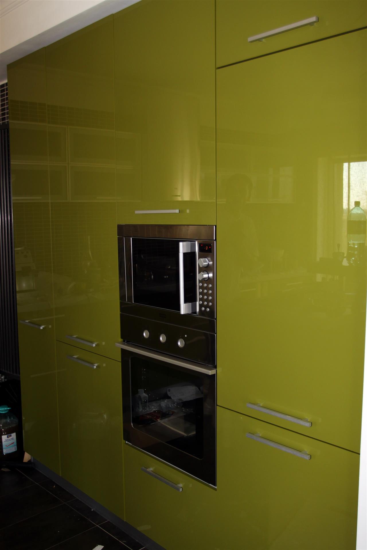 Poza Bucatarie liniara, pal/pal lucios, blat, verde, alb - cbc091008 [3]