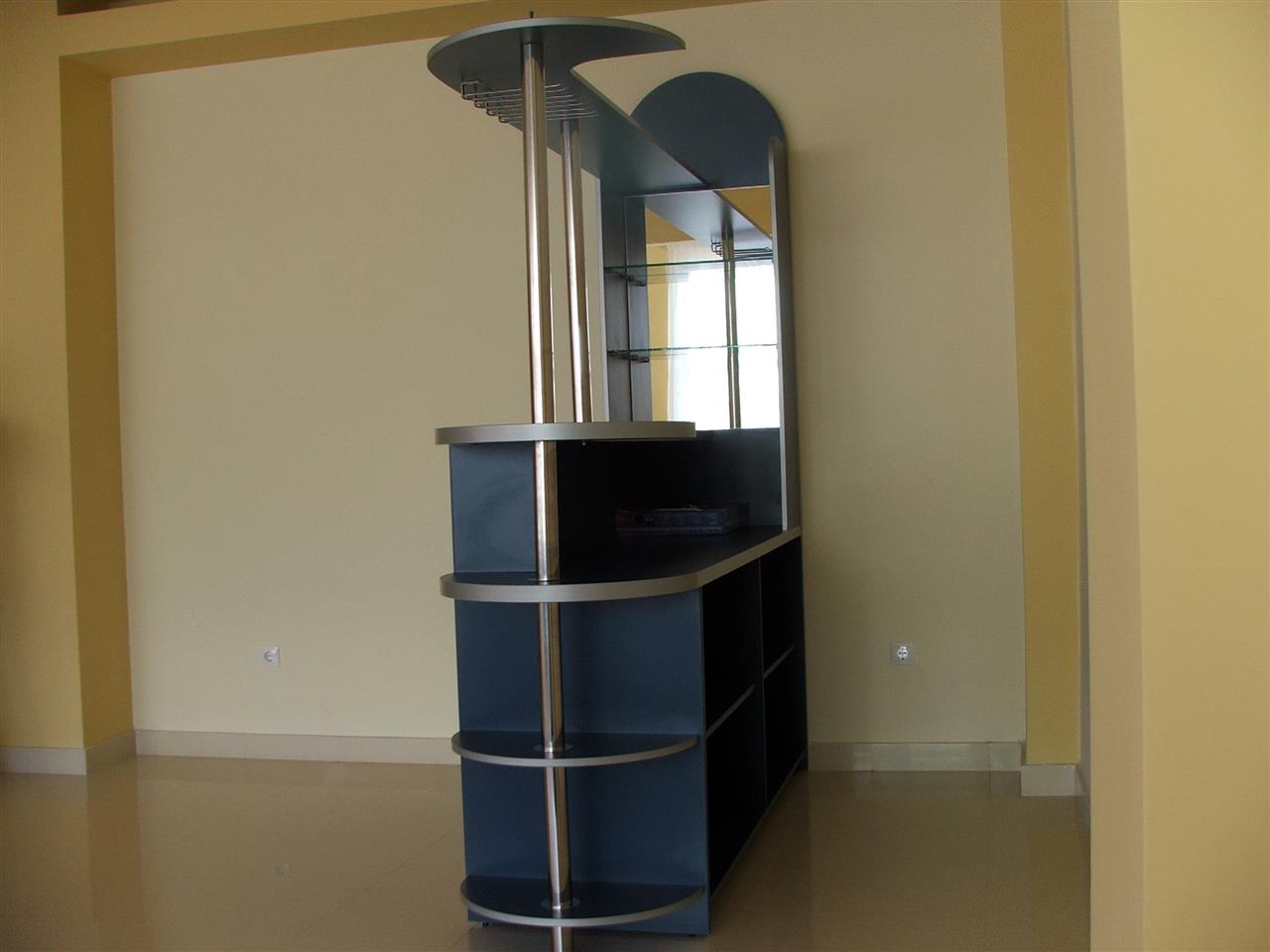 Poza Bar drept, pal, oglinda, albastru inchis, inox - cbr050303 [3]