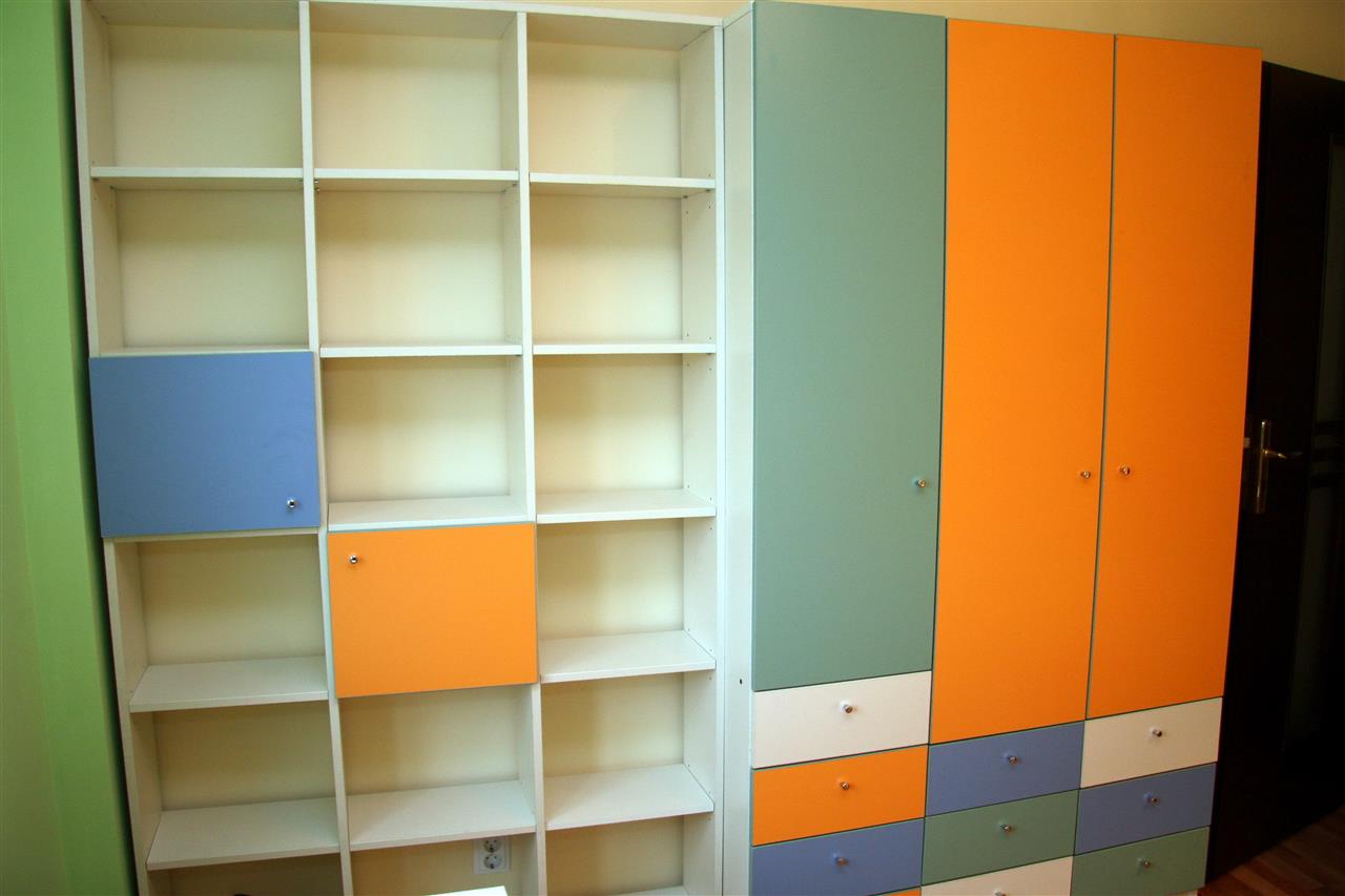 Poza dulap + pat, pal, alb, colorat - ccp080210 [1]