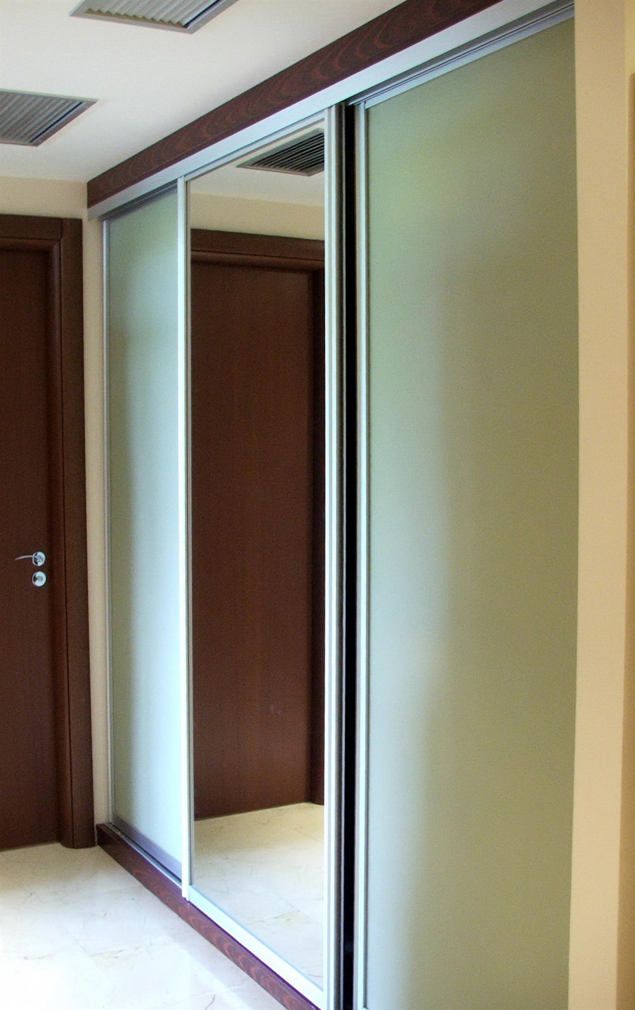 Poza dressing usi glisante, pal, oglinda, geam sablat, rama aluminiu - cdr050514 [2]