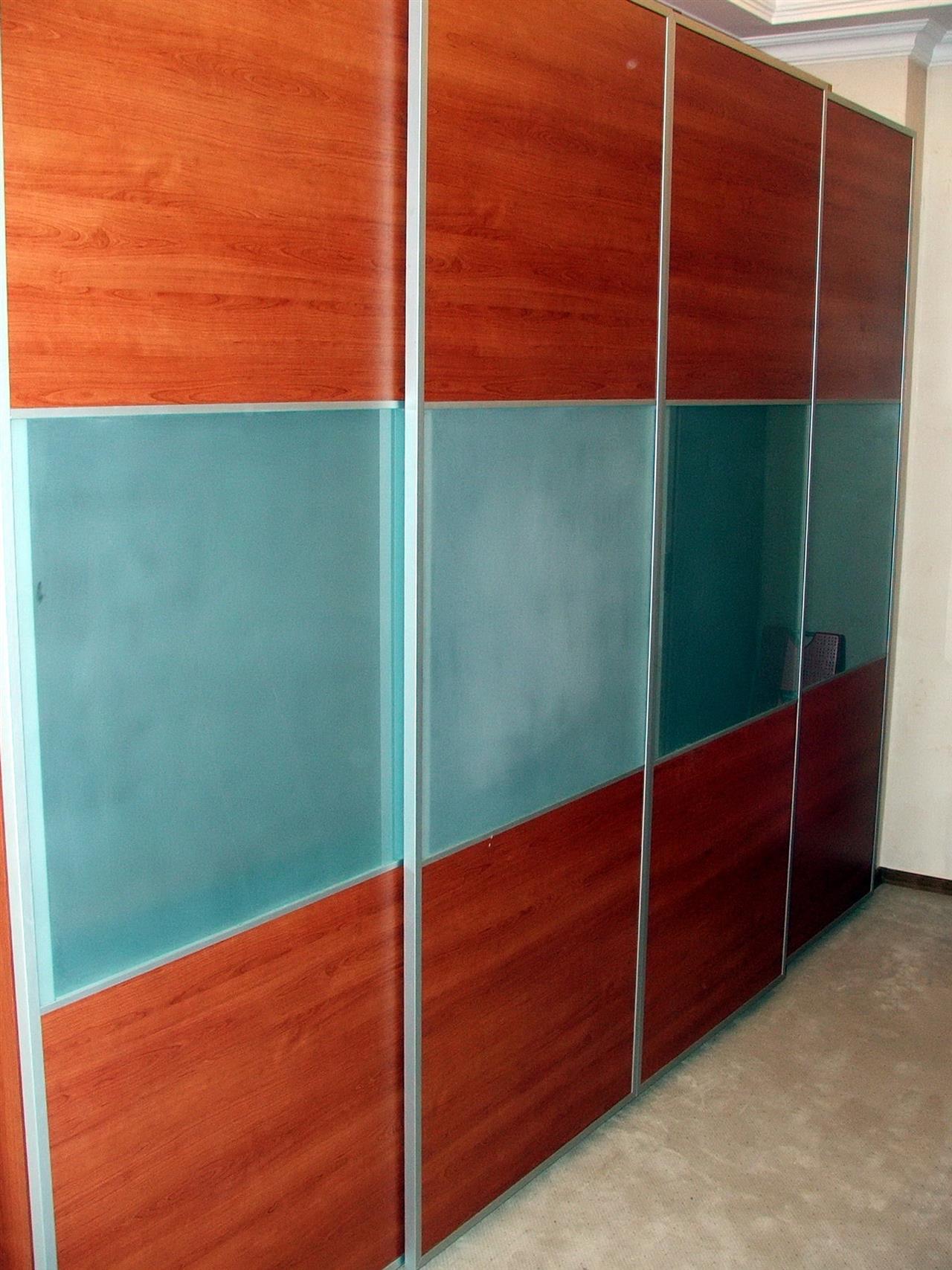 Poza dressing usi glisante, pal, oglinda, geam sablat, cires, rama aluminiu - cdr060503 [1]