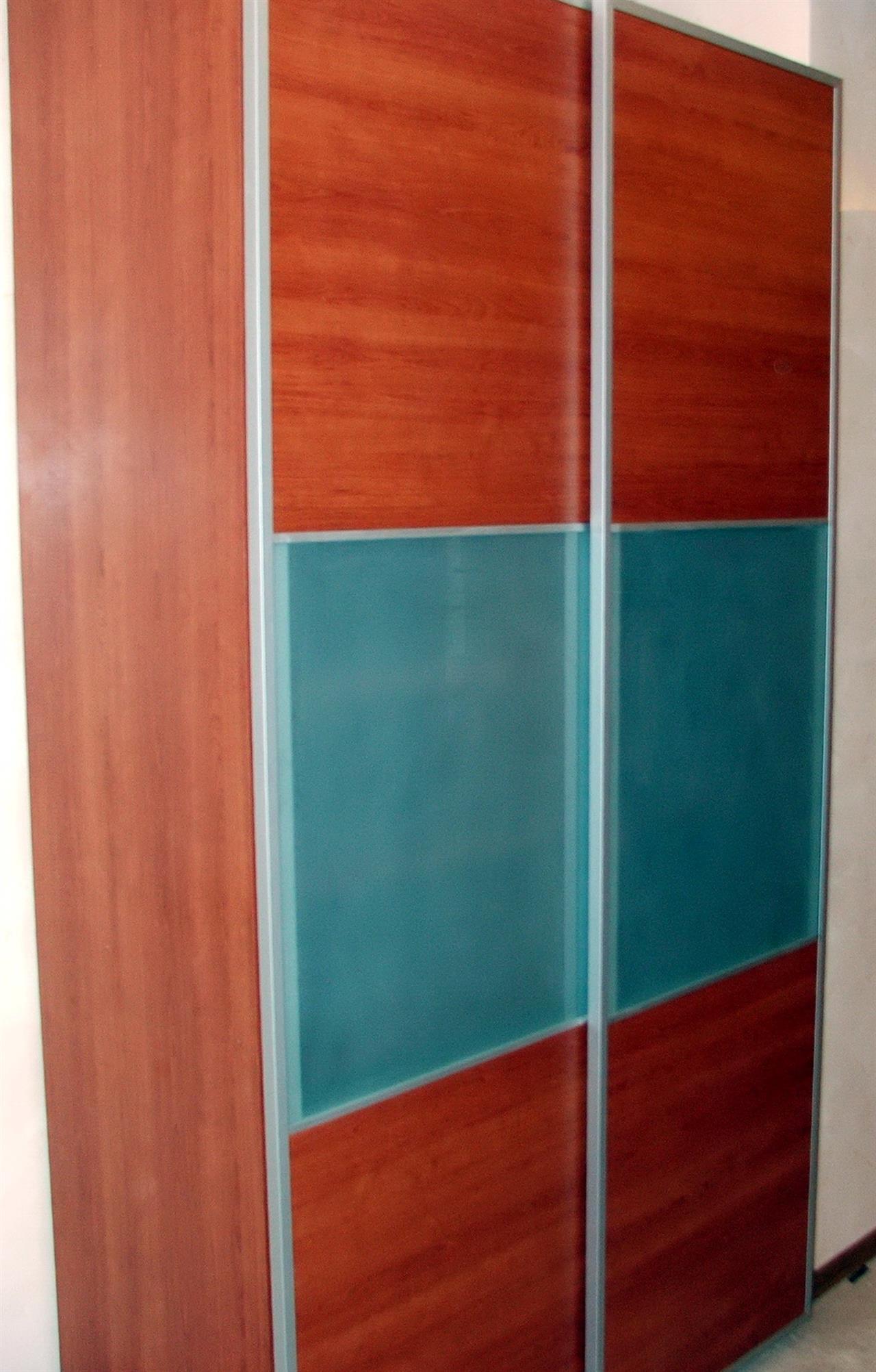 Poza dressing usi glisante, pal, oglinda, geam sablat, cires, rama aluminiu - cdr060503 [2]