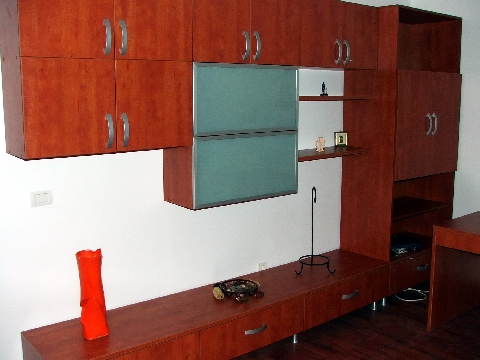 Poza Living masuta + birou, pal, geam sablat, calvados sienna, rama aluminiu - clv060303 [1]