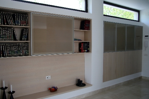 Poza Living deschis, pal, geam sablat, fino bronz, fino scortisoara, rama aluminiu - clv070503 [1]