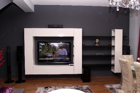 Poza Living etajera x2, pal/pal lucios, negru, kristal 2 - clv090415 [1]