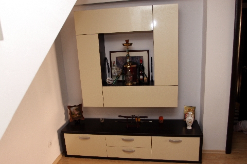 Poza Living etajera, pal/pal lucios, stejar ferrara brun, kristal 2 - clv090916 [1]