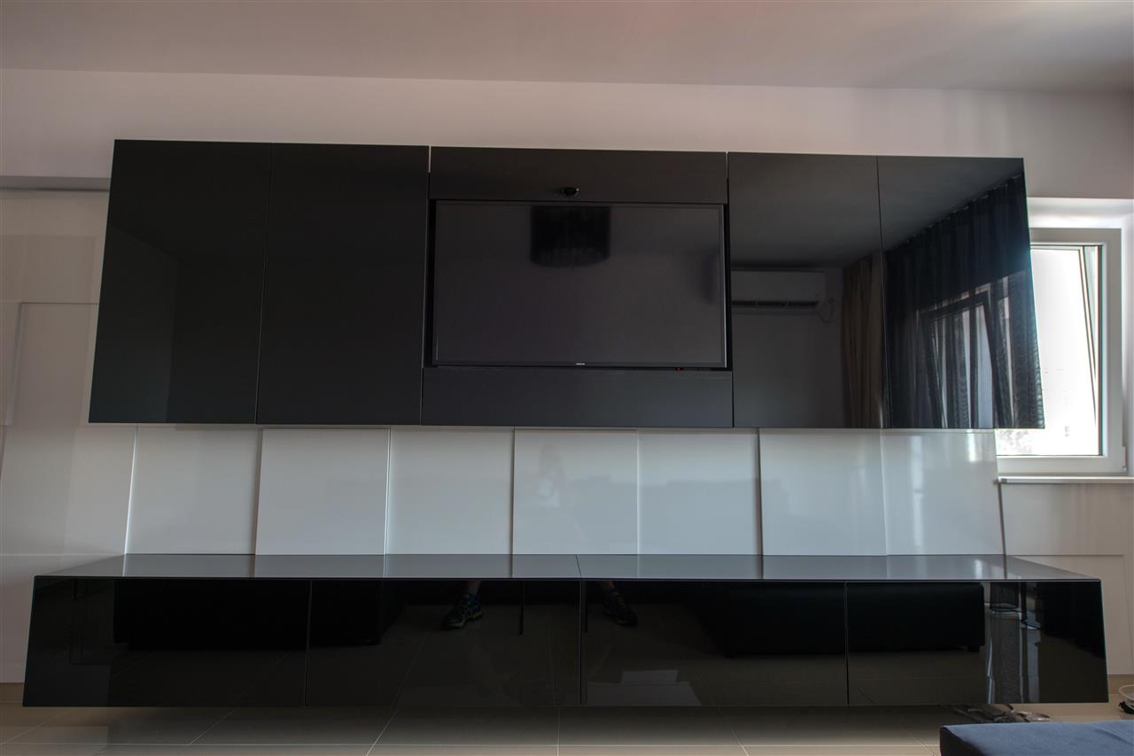 Poza Living pal/pal lucios, geam colorat, negru, alb zapada - clv160708 [2]
