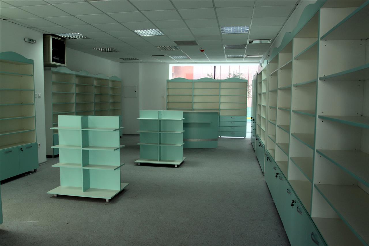 Poza Farmacie receptie + etajere, pal, alb, aqua green - mrf110204 [7]