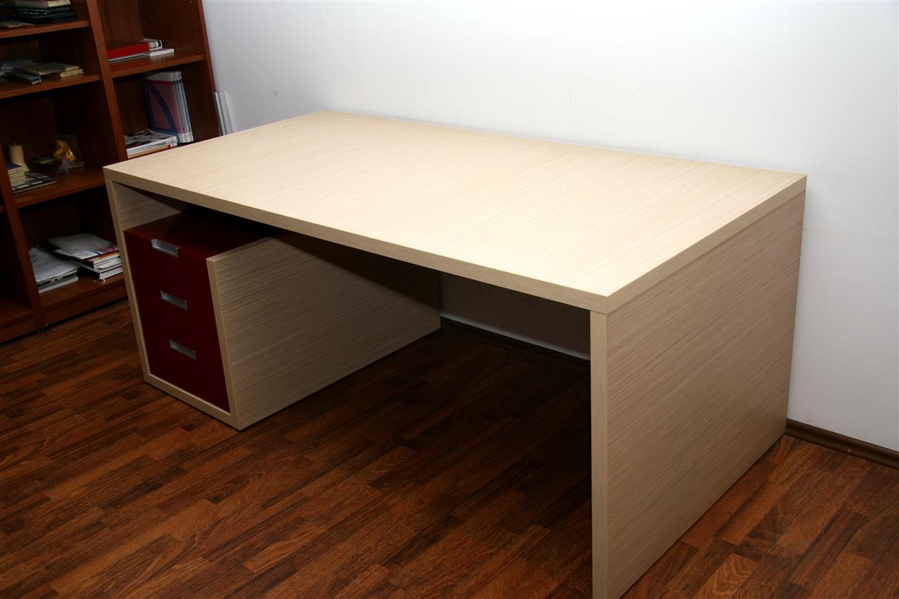 Poza Birou pal, rosu, artar, structura inox - obr081006 [5]