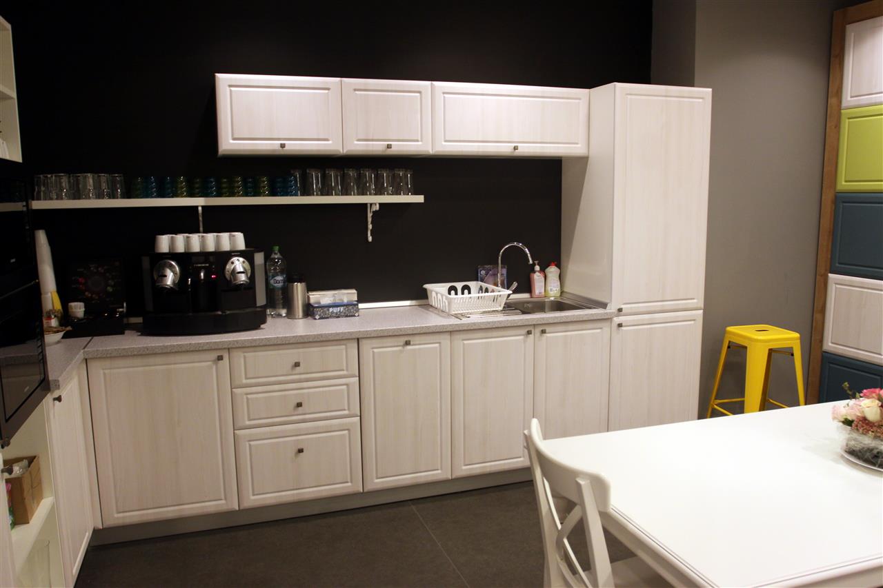 Poza Oficiu L, corp usi, masa, pal, blat, mdf infoliat, stejar arlington natur, alb hacienda - oof160910 [3]