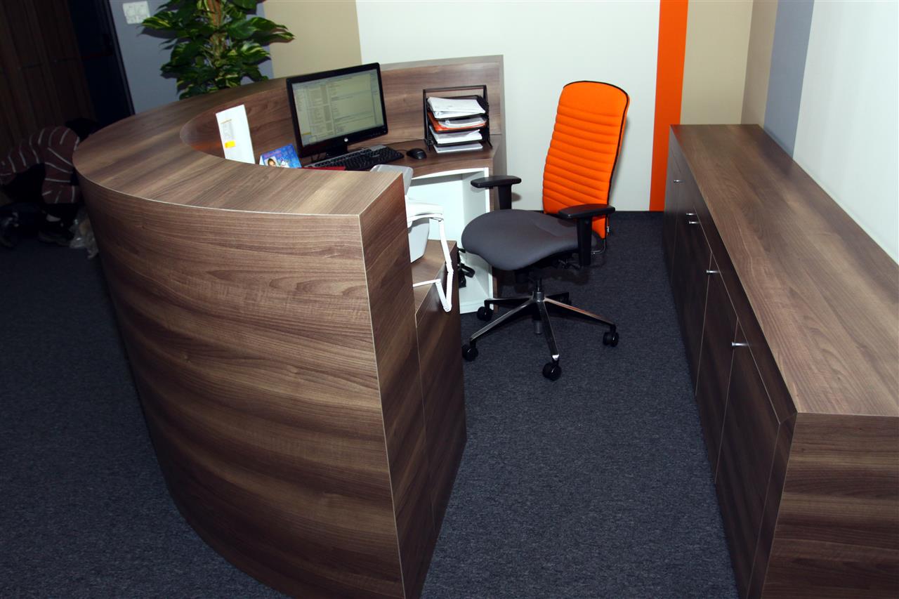 Poza Receptie semicerc, pal, hpl, nuc aida tabac, iluminare leduri - orc120222 [2]