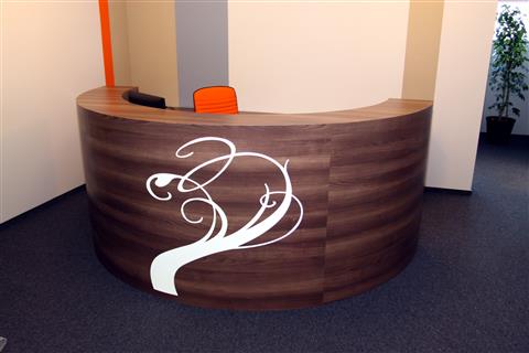 Poza Receptie semicerc, pal, hpl, nuc aida tabac, iluminare leduri - orc120222 [1]