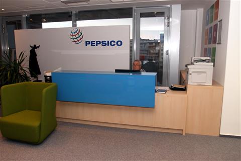 Poza Receptie L, pal, stejar ferrara natur deschis, albastru - orc120227 [1]