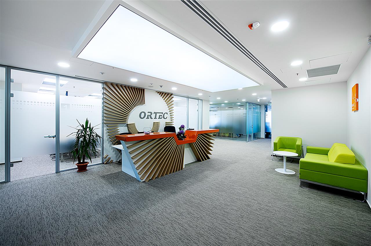 Poza Receptie dreapta, pal, corian, stejar ferrara natur deschis, rosu - orc160908 [2]