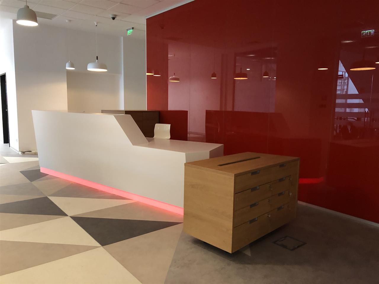 Poza Receptie unghi, pal, corian, iluminare leduri - orc180612 [3]