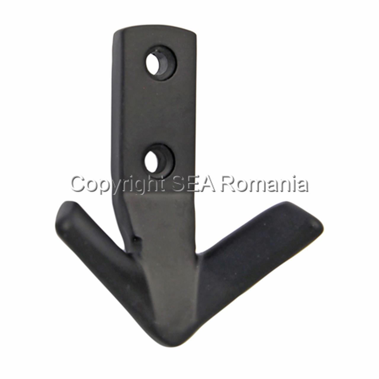 Poza Agatator Cuier aluminiu, negru, 2 carlige - 495.46.19 [1]