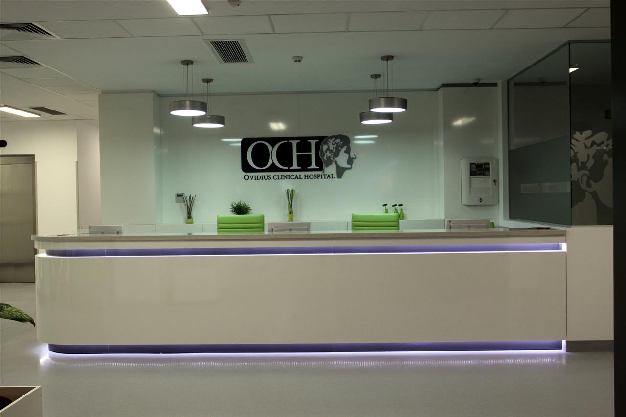 Poza Receptie L curba, pal, hpl, mesteacan alb, iluminare leduri - orc140211 2 [2]